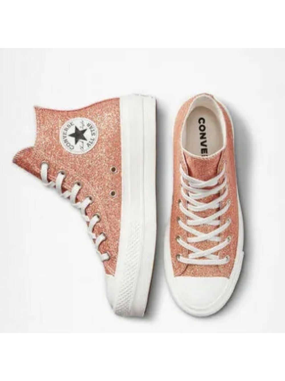 Converse CTAS loft hi healing clay/light gold platform sneakers size 7